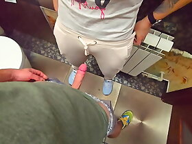 Stranger cum in my panties in restaurant toilet