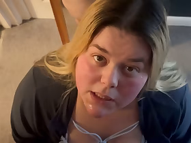 Practising the alphabet until I get it right blowjob!